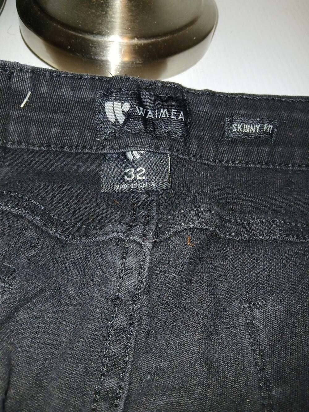 Waimea Skinny Fit Jeans Size 32 Black Denim Moto Cargo Pants